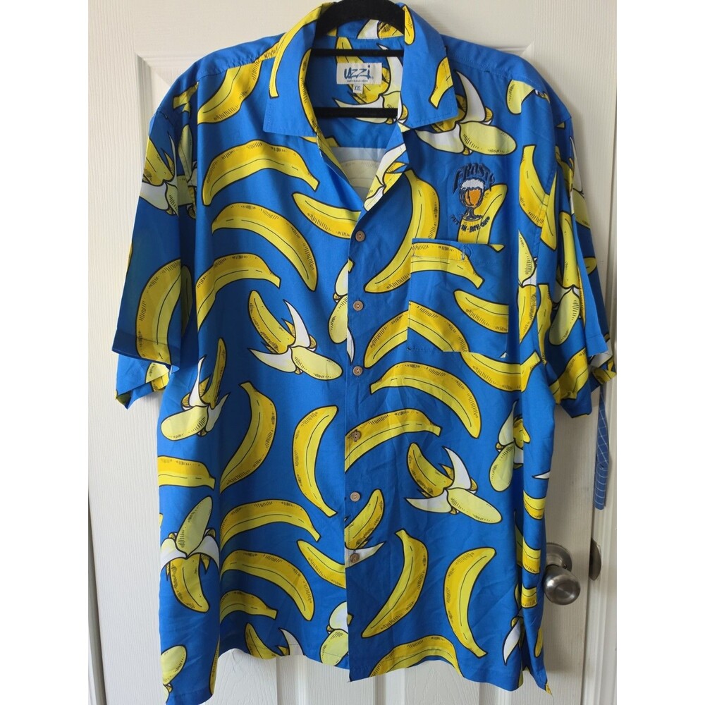 UZZI Amphibious Gear Men Hawaiian Shirt Las Vegas Banana Short Sleeve Sz XXL